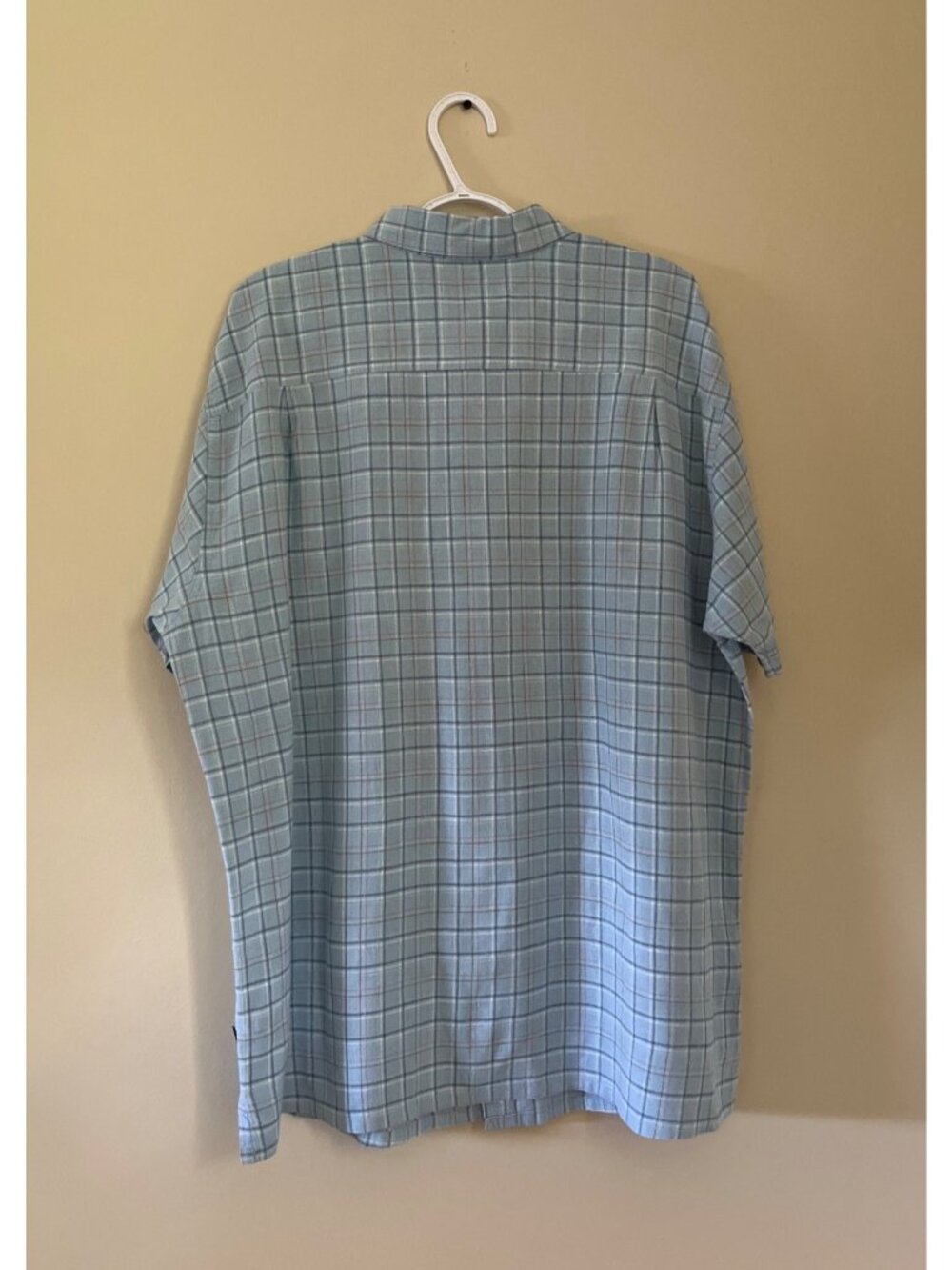 Patagonia Mens XLarge Blue Short Sleeve Button Up Shirt Plaid Collared - Picture 2 of 4